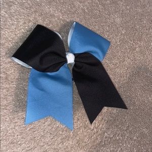 Blue and black cheer bow